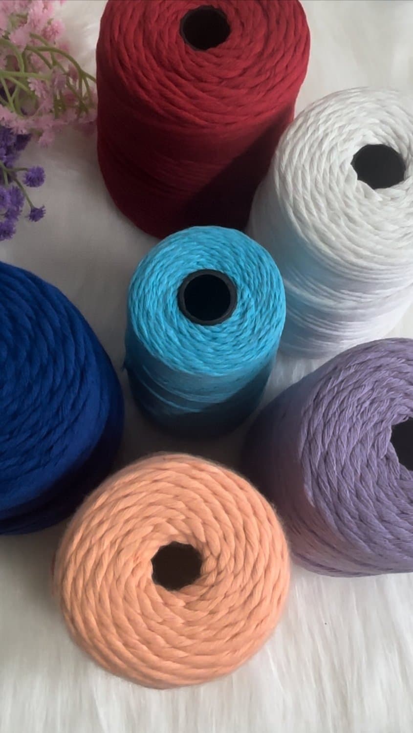 Spools of colourful cotton cord